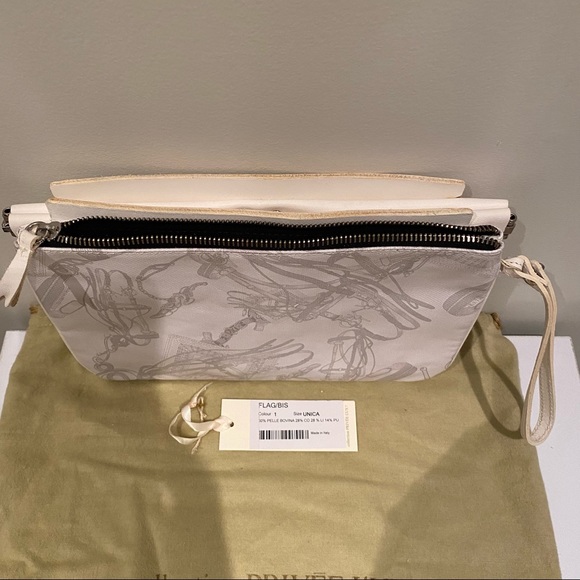 Collection Privee L’ux White Flag Bag Clutch - Picture 4 of 6